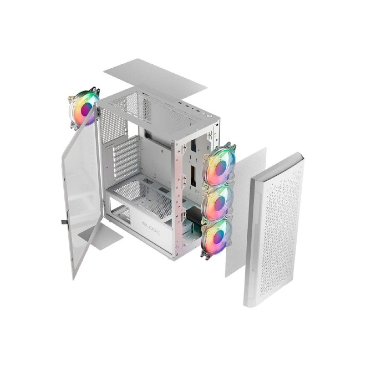 Корпус Logic concept ARAMIS MESH+GLASS ARGB fans 4x120mm WHITE (AT-ARAMIS-20-0000000-0002) 98_98.jpg - фото 4