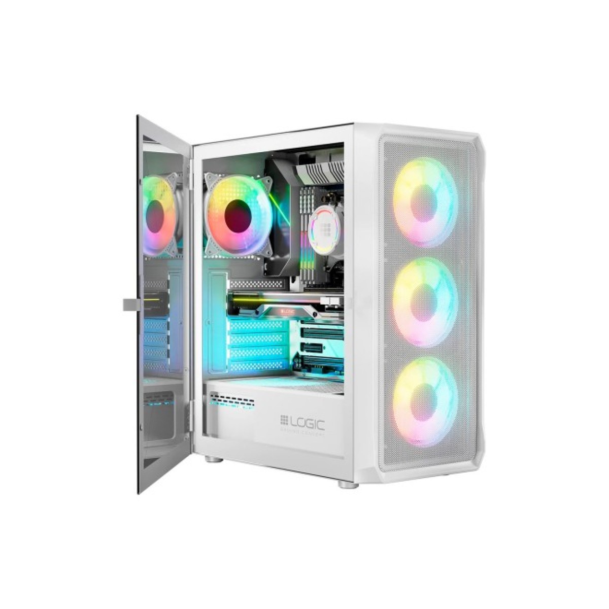 Корпус Logic concept PORTOS MESH+GLASS ARGB fans 3x120mm WHITE (AM-PORTOS-20-0000000-0002) 98_98.jpg - фото 3