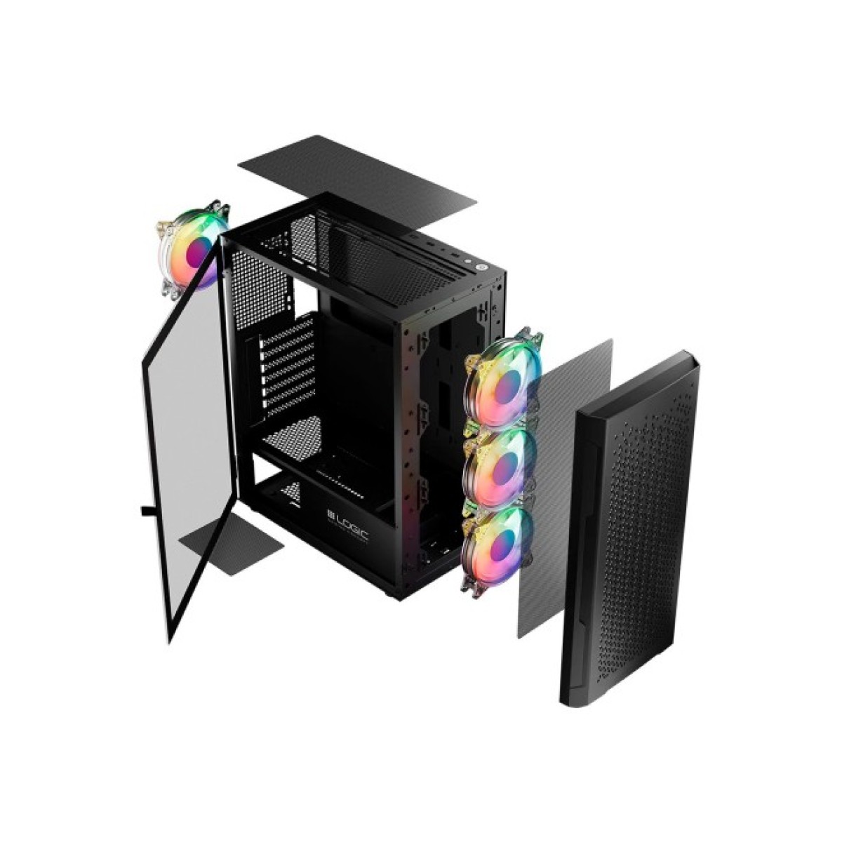 Корпус Logic concept ARAMIS MESH+GLASS ARGB fans 4x120mm BLACK (AT-ARAMIS-10-0000000-0002) 98_98.jpg - фото 5