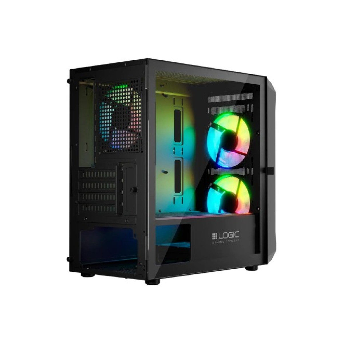 Корпус Logic concept PORTOS MESH+GLASS ARGB fans 3x120mm BLACK (AM-PORTOS-10-0000000-0002) 98_98.jpg - фото 11