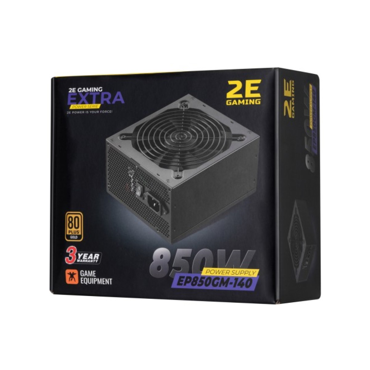 Блок живлення 2E GAMING EXTRA POWER (850W), >90, 80+ Gold, 140mm, 1xMB 24pin(20+4), 2xCPU 8pin(4+4), 4xMolex, 6x (2E-EP850GM-140) 98_98.jpg - фото 9