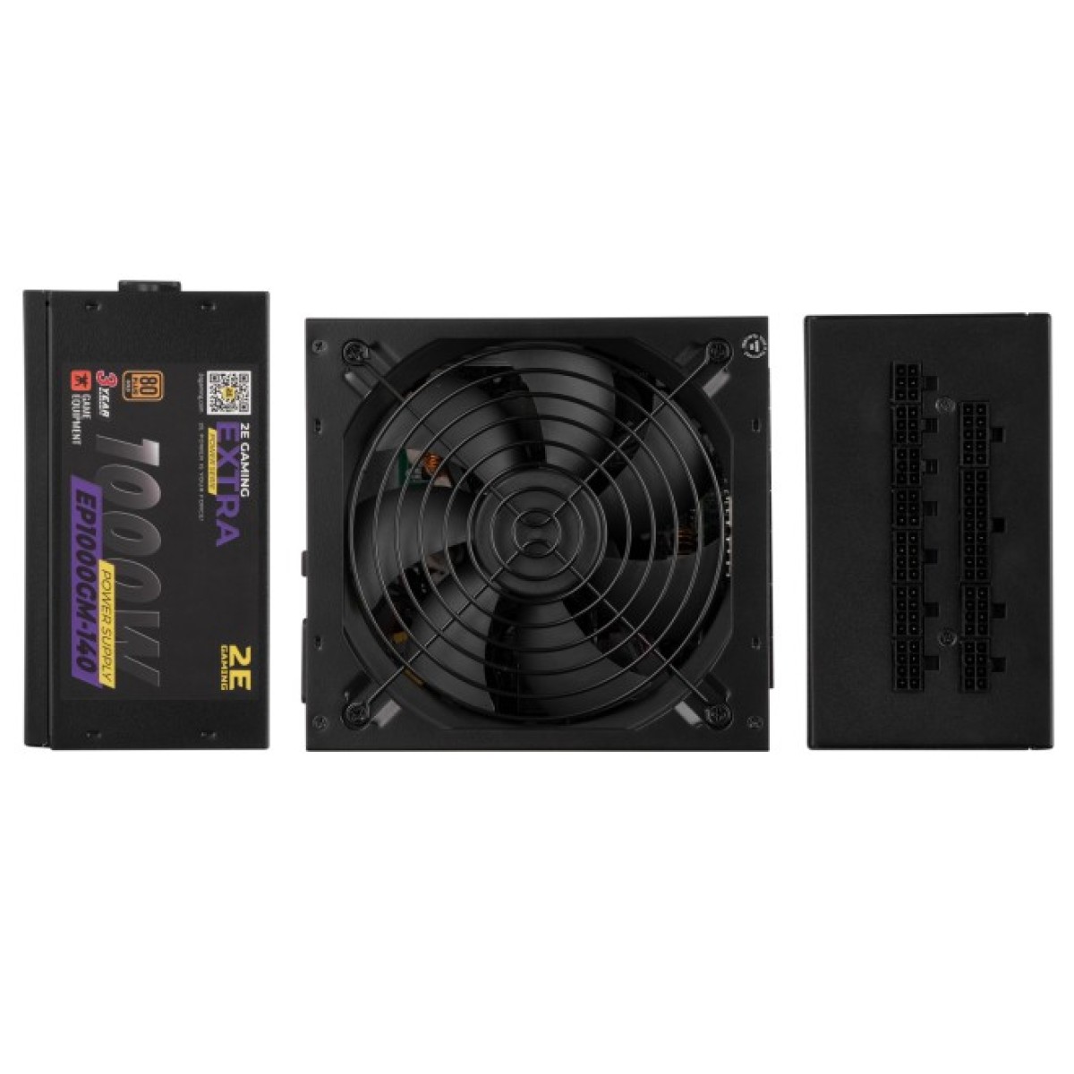 Блок живлення 2E GAMING EXTRA POWER (1000W), >90, 80+ Gold, 140mm, 1xMB 24pin(20+4), 2xCPU 8pin(4+4), 4xMolex, 6x (2E-EP1000GM-140) 98_98.jpg - фото 11