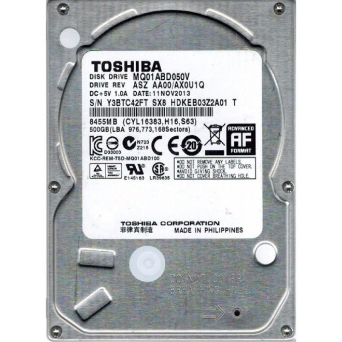 Жорсткий диск для ноутбука 2.5" 500GB Toshiba (# MQ01ABD050V #) 256_256.jpg