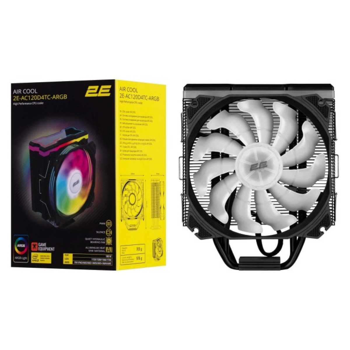 Кулер для процессора 2E Gaming Air Cool AC120D4TC-ARGB, LGA1700, 1366, 1200, 115X, AM5, AM4, AM3, AM3+, AM2, AM2+, FM2, (2E-AC120D4TC-ARGB) 98_98.jpg - фото 12