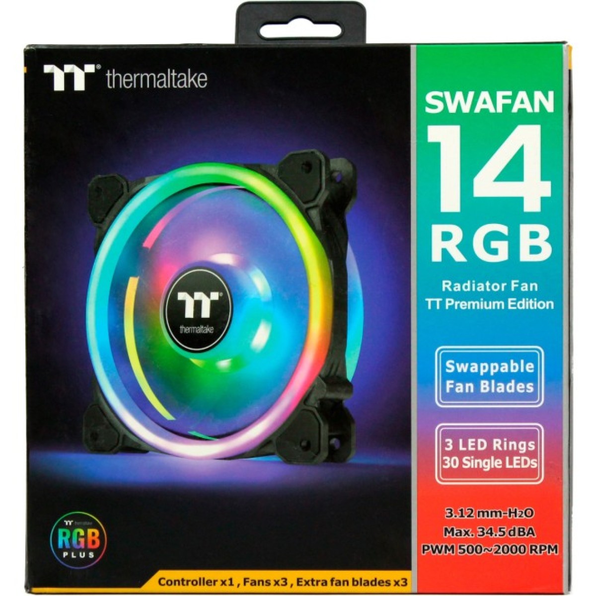 Кулер до корпусу ThermalTake SWAFAN 14 RGB Radiator Fan TT Premium Edition 3 Pack/Fan/14025 (CL-F138-PL14SW-A) 98_98.jpg - фото 12