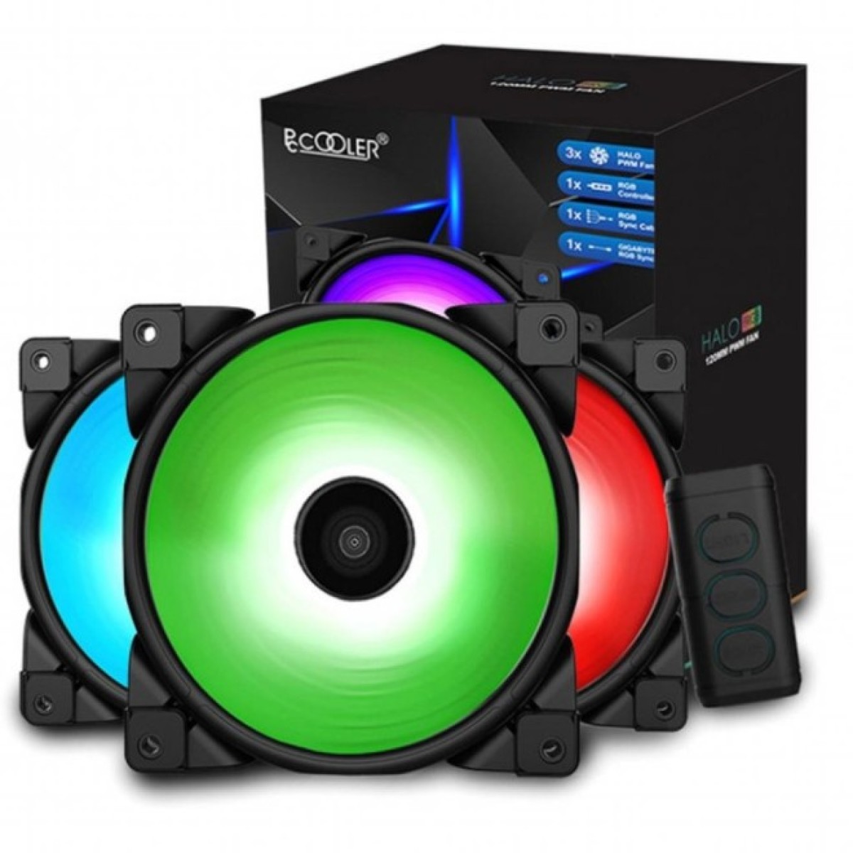 Кулер для корпуса PcСooler HALO 3-in-1 RGB KIT 256_256.jpg