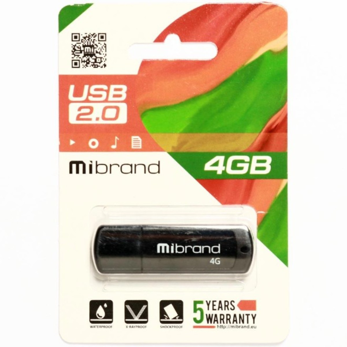 USB флеш накопичувач Mibrand 4GB Grizzly Black USB 2.0 (MI2.0/GR4P3B) 98_98.jpg - фото 2