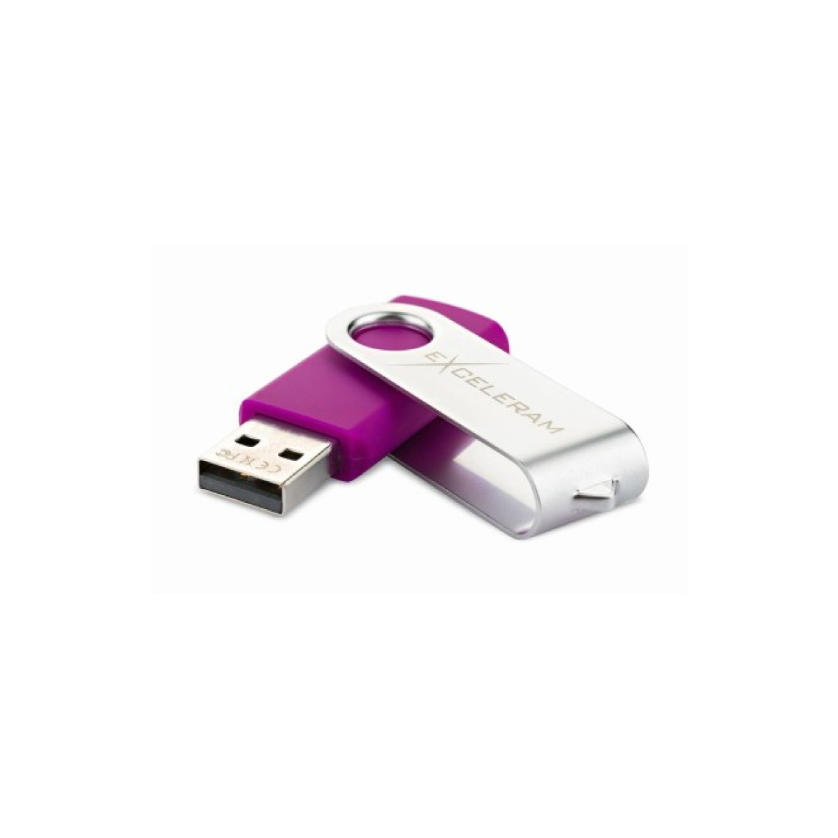 USB флеш накопитель eXceleram 32GB P1 Series Silver/Purple USB 2.0 (EXP1U2SIPU32) 98_98.jpg - фото 2