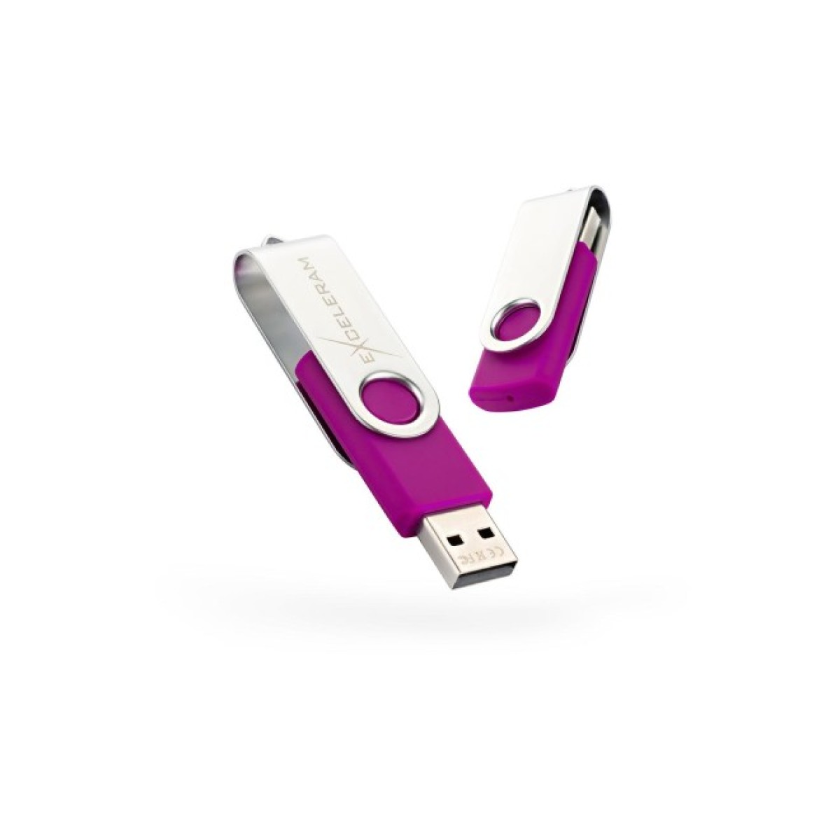USB флеш накопитель eXceleram 32GB P1 Series Silver/Purple USB 2.0 (EXP1U2SIPU32) 98_98.jpg - фото 1