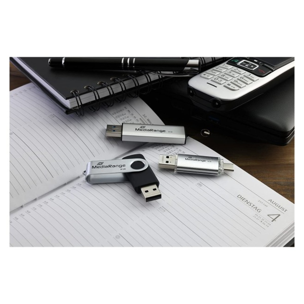 USB флеш накопитель Mediarange 128GB Silver USB 3.0 / Type-C (MR938) 98_98.jpg - фото 2