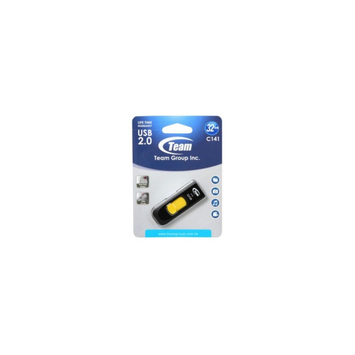 USB флеш накопитель Team 32GB Team C141 Yellow USB 2.0 (TC14132GY01) 98_98.jpg - фото 2