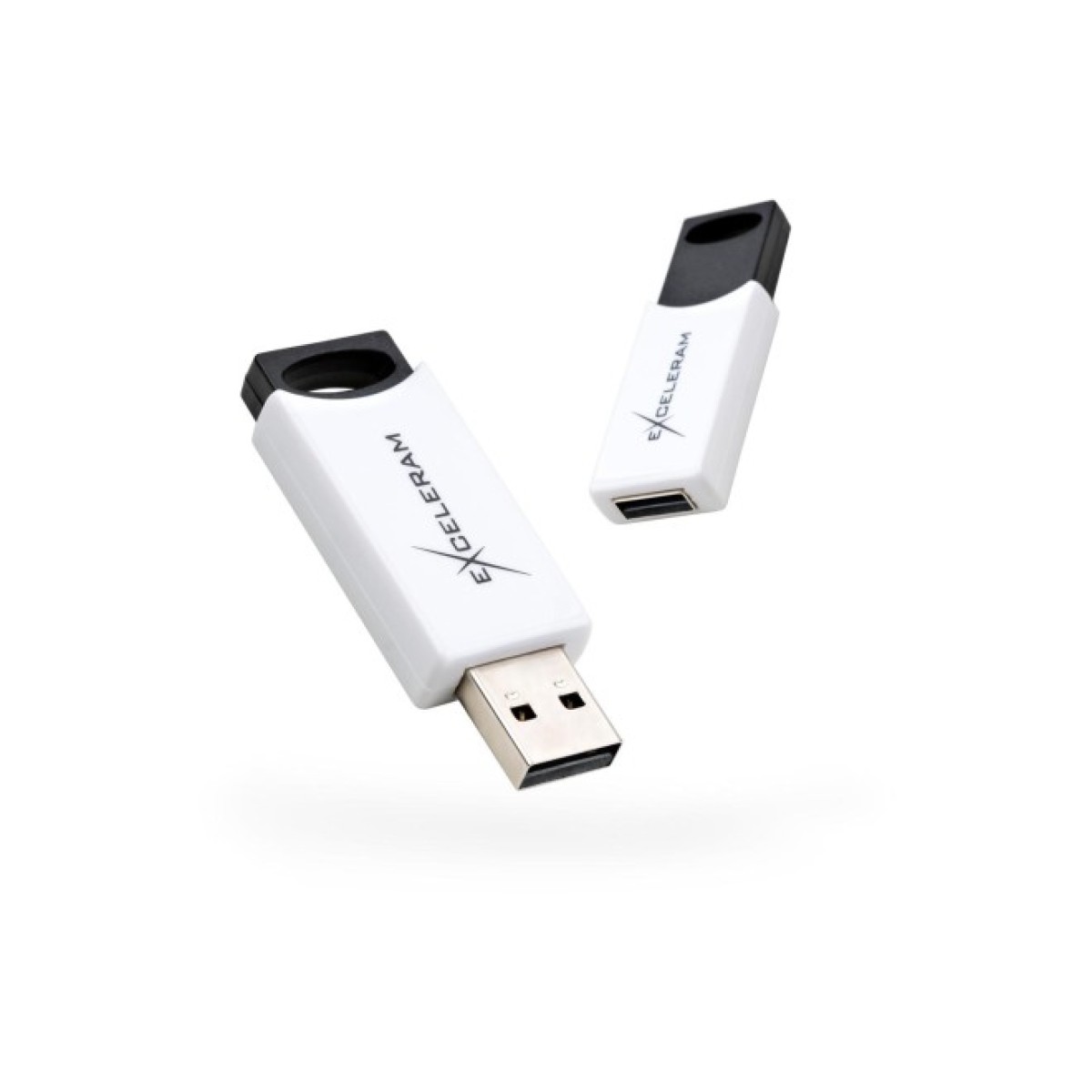 USB флеш накопитель eXceleram 64GB H2 Series White/Black USB 2.0 (EXU2H2W64) 98_98.jpg - фото 1