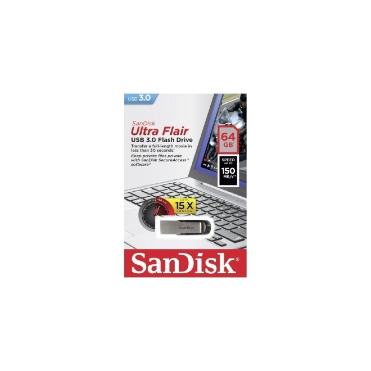 USB флеш накопитель SanDisk 64GB Flair USB 3.0 (SDCZ73-064G-G46) 98_98.jpg - фото 3