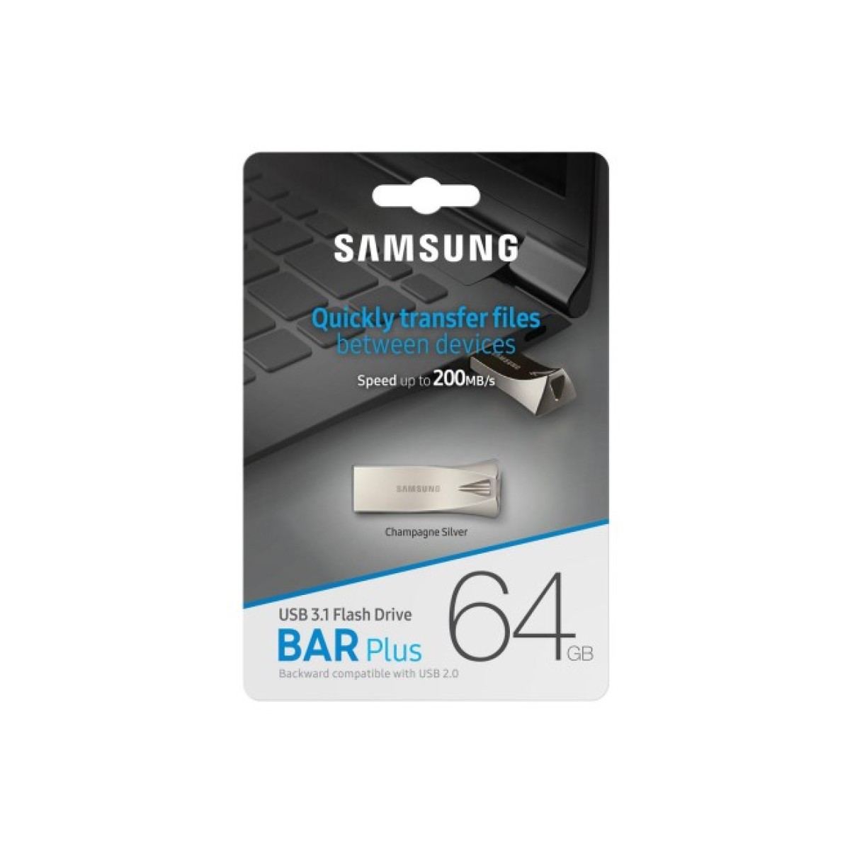 USB флеш накопичувач Samsung 64GB Bar Plus Silver USB 3.1 (MUF-64BE3/APC) 98_98.jpg - фото 6