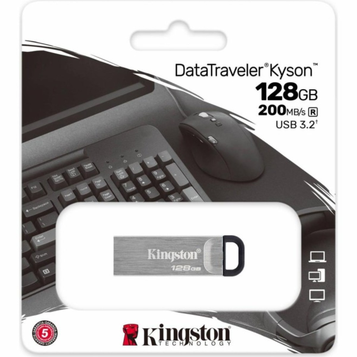 USB флеш накопитель Kingston 128GB Kyson USB 3.2 (DTKN/128GB) 98_98.jpg - фото 3
