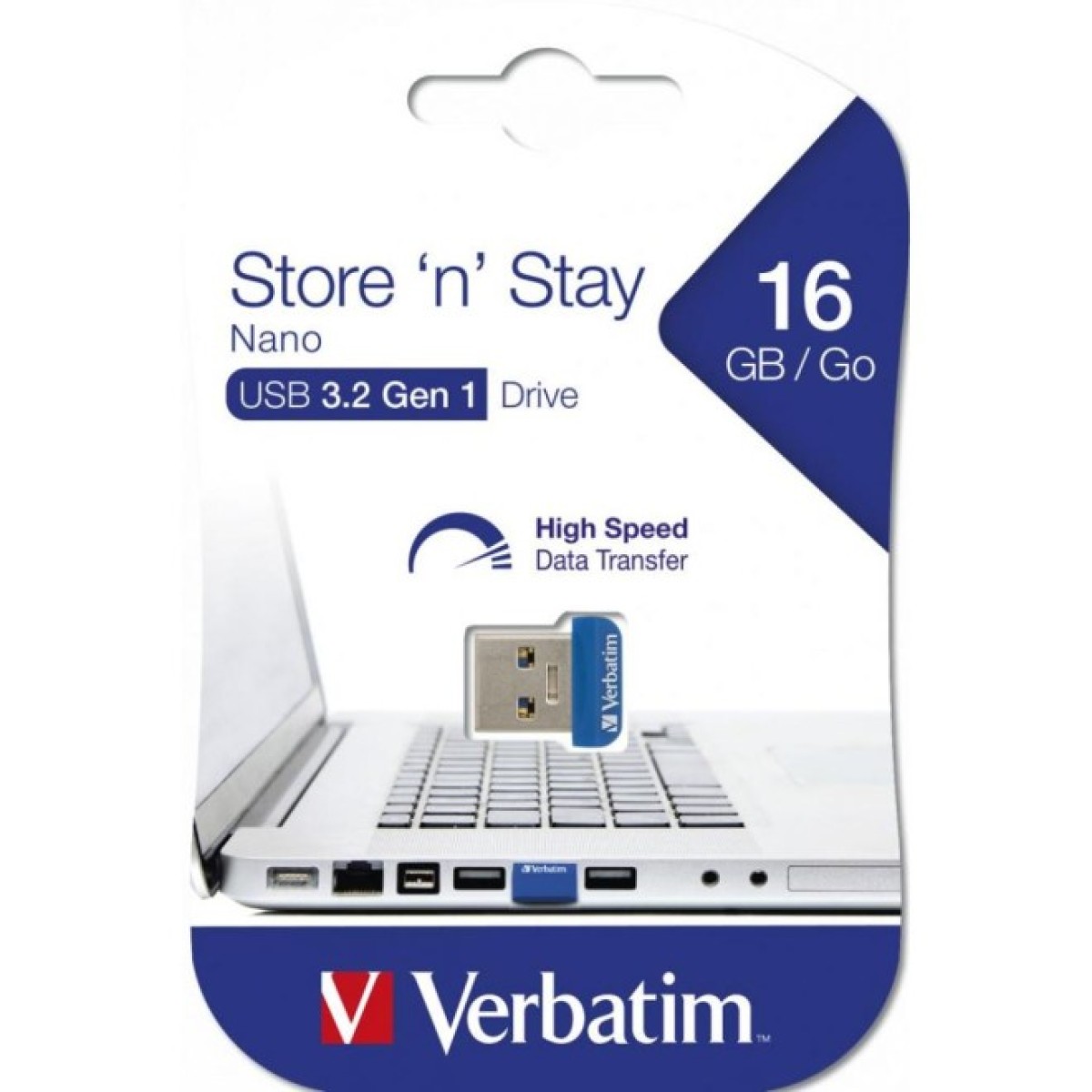 USB флеш накопитель Verbatim 16GB Store 'n' Stay NANO Blue USB 3.0 (98709) 98_98.jpg - фото 3