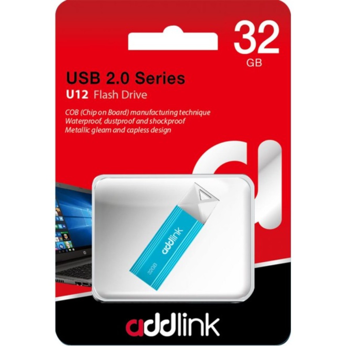 USB флеш накопичувач AddLink 32GB U12 Aqua USB 2.0 (ad32GBU12A2) 98_98.jpg - фото 2