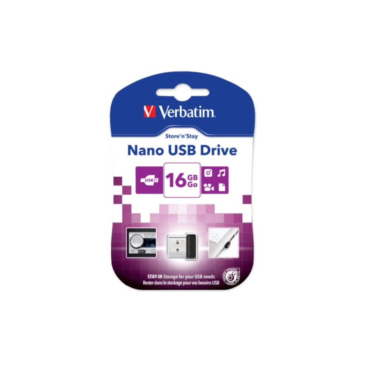 USB флеш накопичувач Verbatim 16GB Store 'n' Stay Nano Black USB 2.0 (97464) 98_98.jpg - фото 2