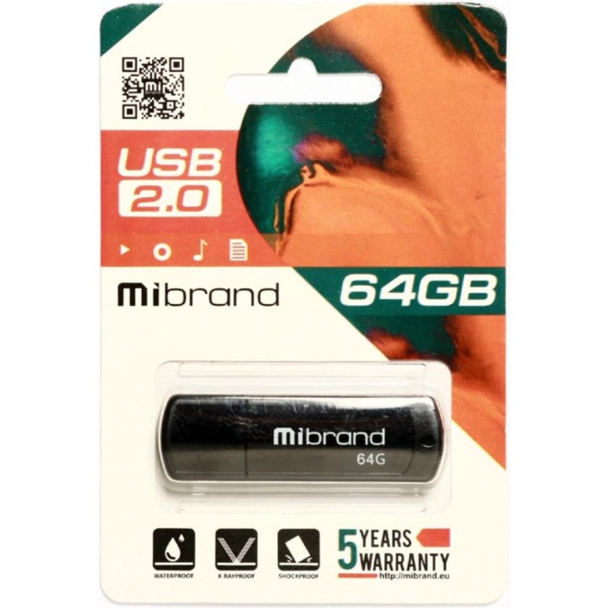 USB флеш накопичувач Mibrand 64GB Grizzly Black USB 2.0 (MI2.0/GR64P3B) 98_98.jpg - фото 2