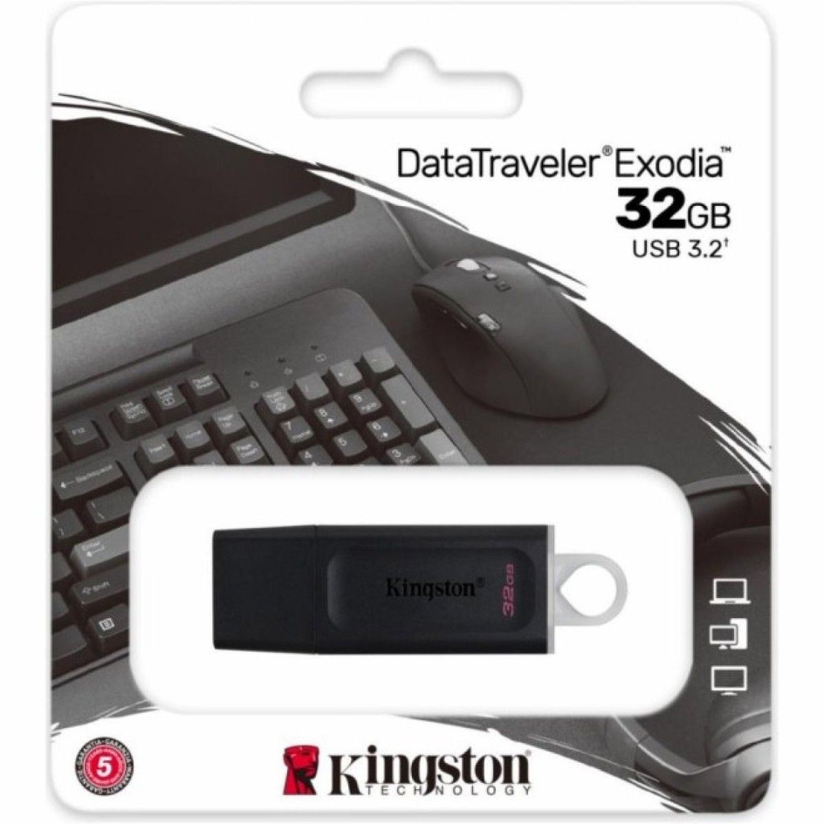 USB флеш накопитель Kingston 32GB DataTraveler Exodia Black/White USB 3.2 (DTX/32GB) 98_98.jpg - фото 3
