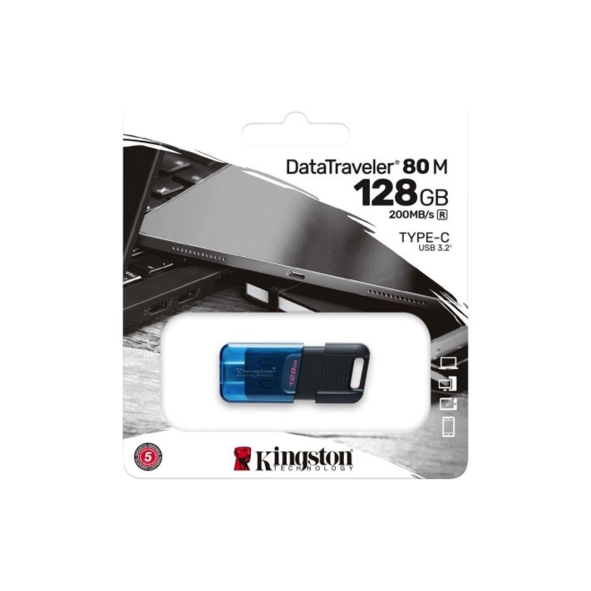 USB флеш накопитель Kingston DataTraveler 80 M Blue/Black (DT80M/128GB) 98_98.jpg - фото 3