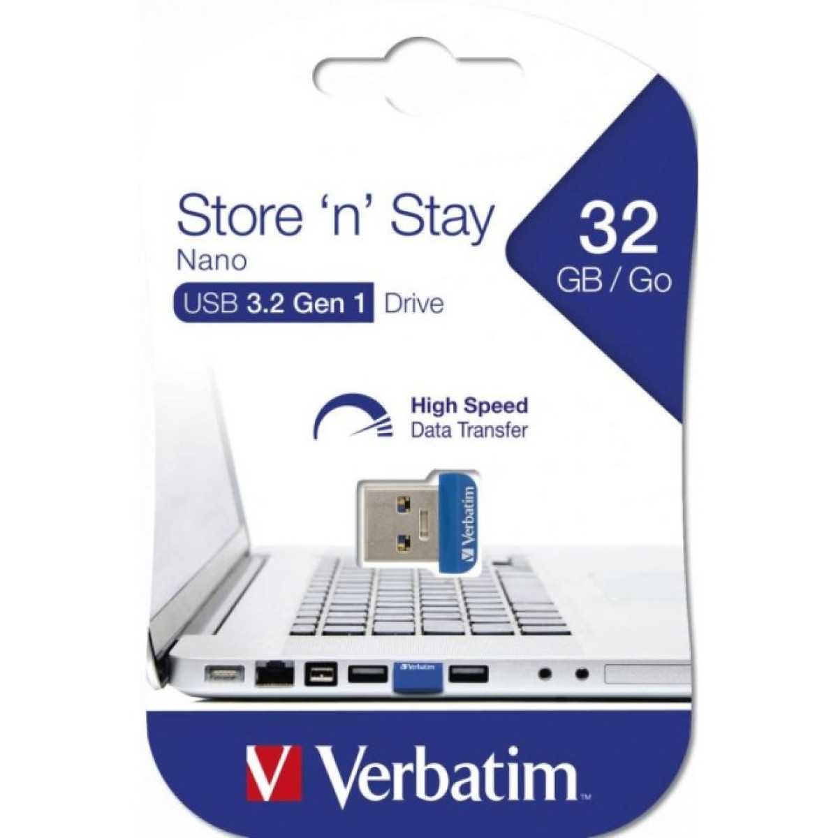 USB флеш накопичувач Verbatim 32GB Store 'n' Stay NANO Blue USB 3.0 (98710) 98_98.jpg - фото 3