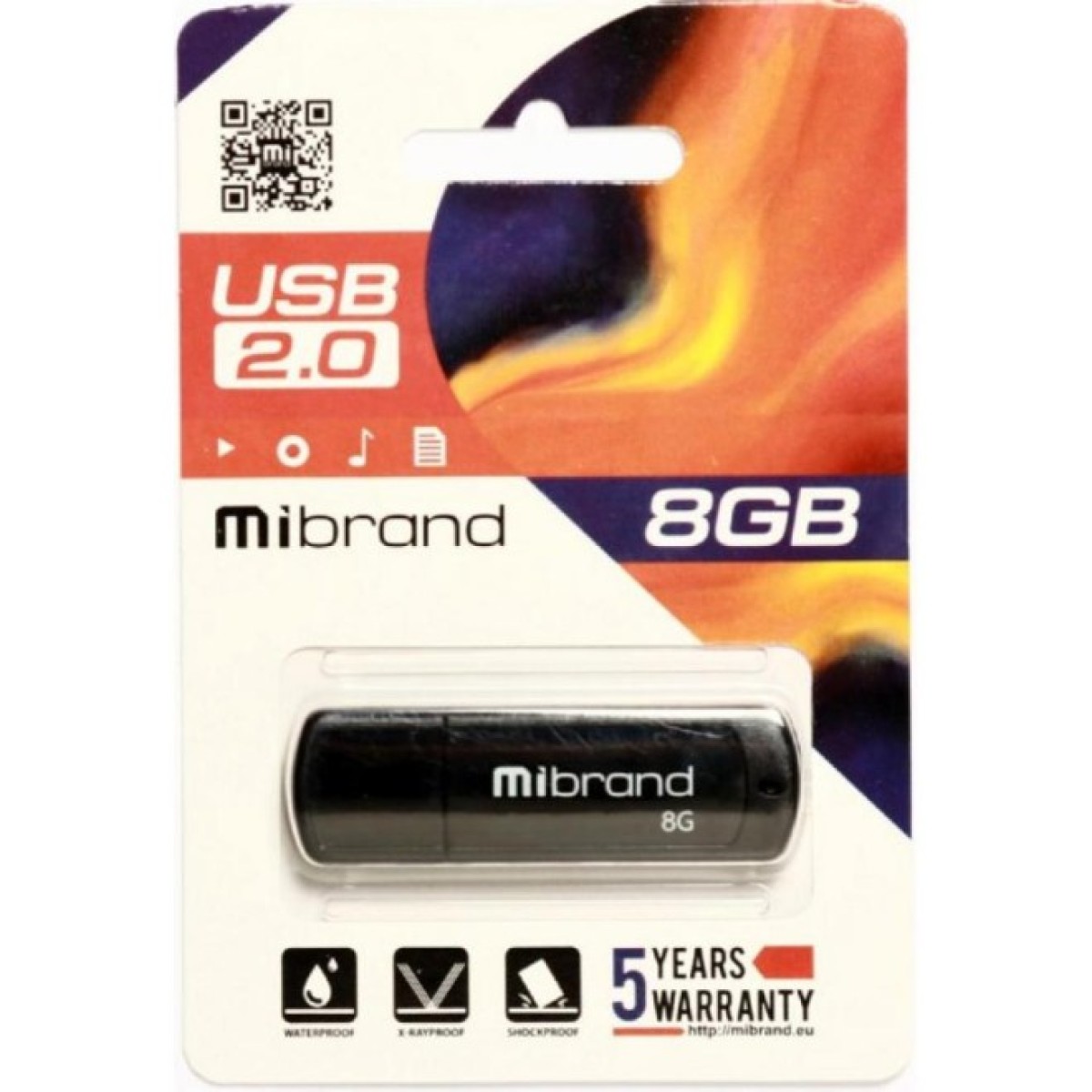 USB флеш накопичувач Mibrand 8GB Grizzly Black USB 2.0 (MI2.0/GR8P3B) 98_98.jpg - фото 2
