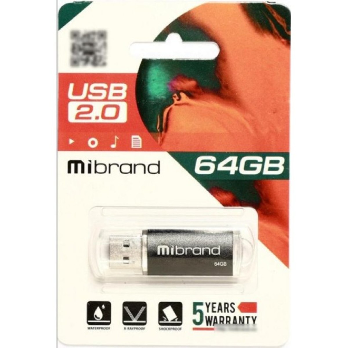 USB флеш накопитель Mibrand 64GB Cougar Black USB 2.0 (MI2.0/CU64P1B) 98_98.jpg - фото 2