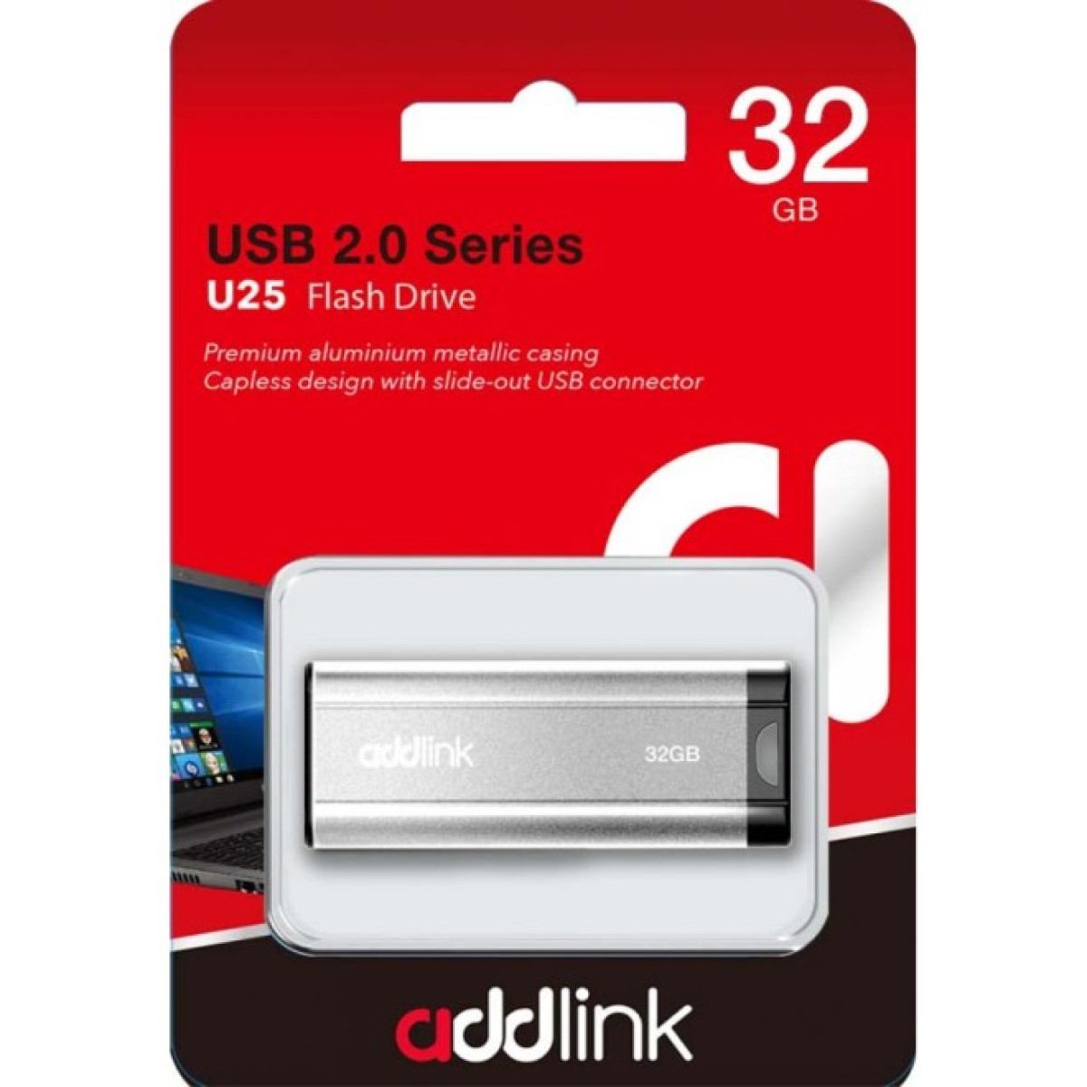 USB флеш накопитель AddLink 32GB U25 Silver USB 2.0 (ad32GBU25S2) 98_98.jpg - фото 4