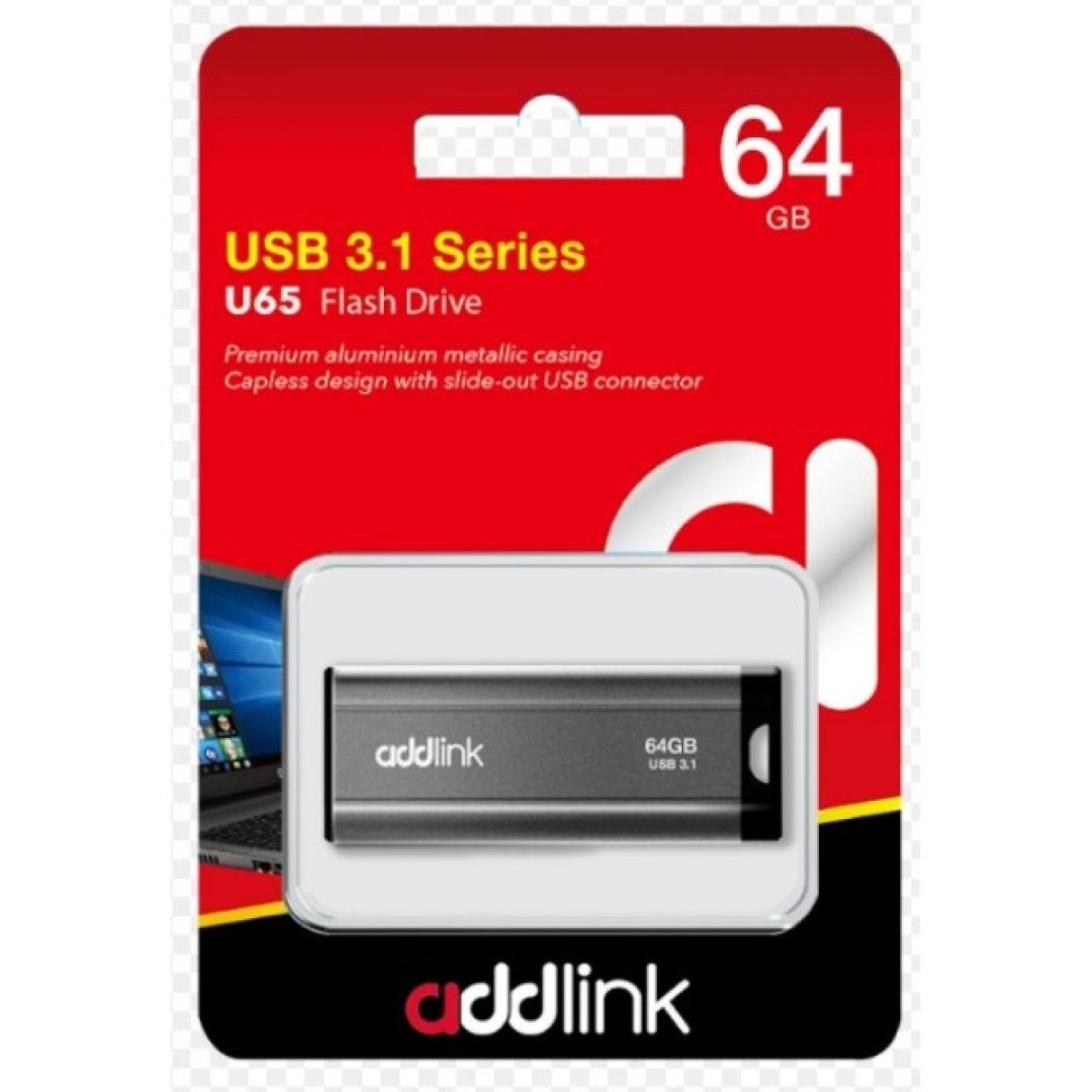 USB флеш накопичувач AddLink 64GB U65 Gray USB 3.1 (ad64GBU65G3) 98_98.jpg - фото 4
