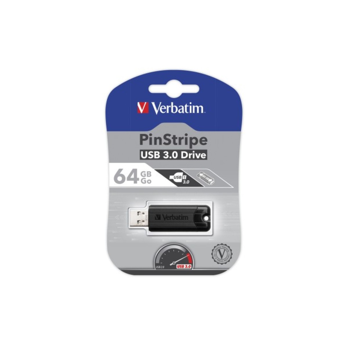 USB флеш накопичувач Verbatim 64GB PinStripe Black USB 3.0 (49318) 98_98.jpg - фото 5
