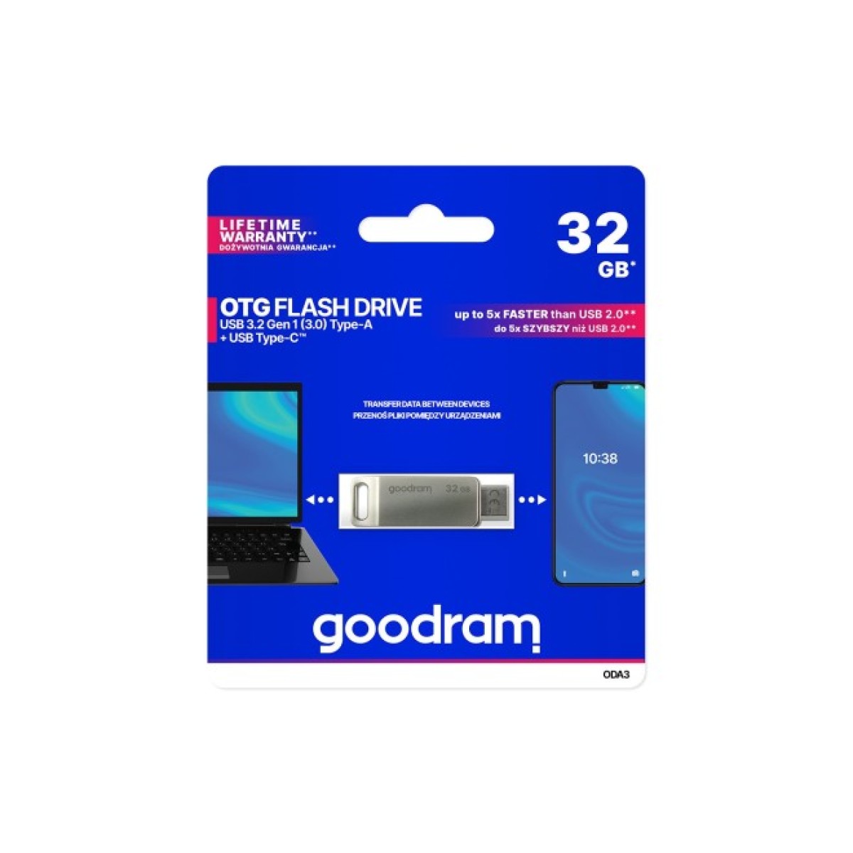 USB флеш накопичувач Goodram 32GB ODA3 Silver USB 3.0 / Type-C (ODA3-0320S0R11) 98_98.jpg - фото 5
