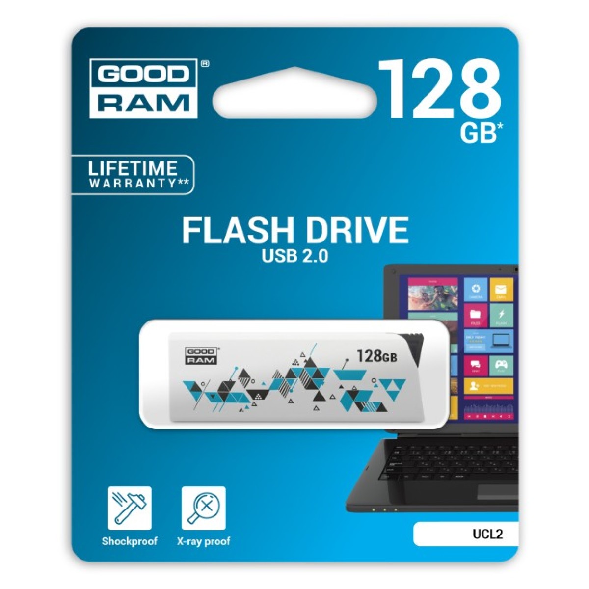 USB флеш накопичувач Goodram 128GB UCL2 Click White USB 2.0 (UCL2-1280W0R11) 98_98.jpg - фото 3