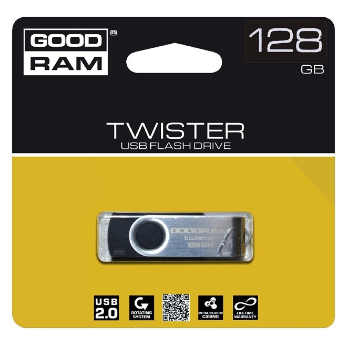 USB флеш накопичувач Goodram 128GB UTS2 Twister Black USB 2.0 (UTS2-1280K0R11) 98_98.jpg - фото 2