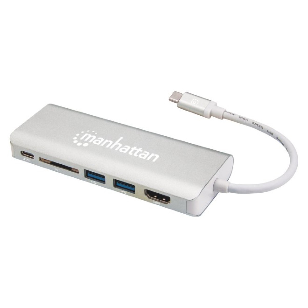 Концентратор Intracom USB3.1 Type-C to HDMI/USB 3.0x2/RJ45/SD/PD 60W Hub 7-in-1 Manhattan (152075) 98_98.jpg - фото 4