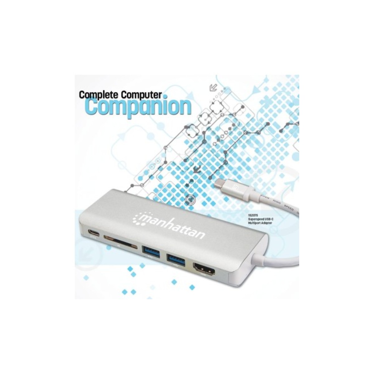 Концентратор Intracom USB3.1 Type-C to HDMI/USB 3.0x2/RJ45/SD/PD 60W Hub 7-in-1 Manhattan (152075) 98_98.jpg - фото 5