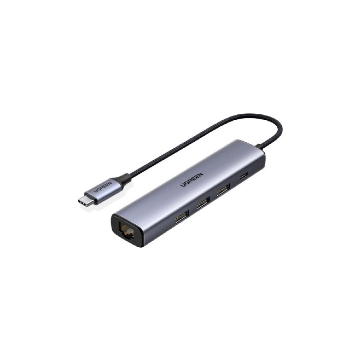 Концентратор Ugreen USB 3.0 Type-C to 3xUSB 3.0 + RJ45 1000M CM475 grey (20932) 98_98.jpg - фото 1