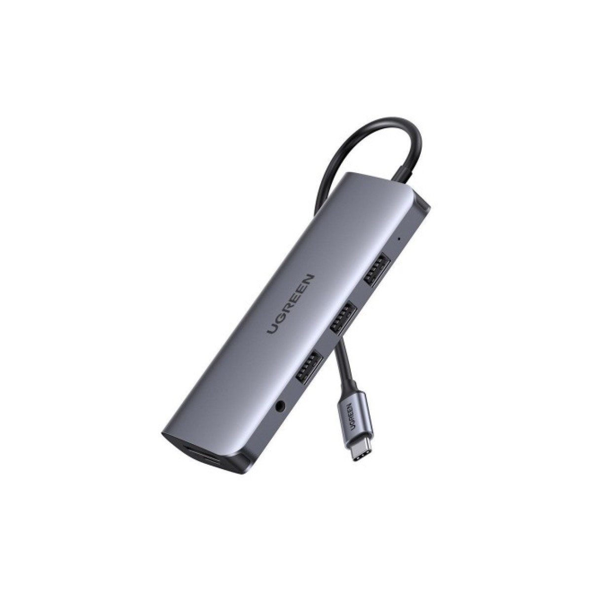 Концентратор Ugreen USB3.0 Type-C to USB 3.0x3/HDMI/VGA/TRS/RJ45/SDTF/PD CM179 space gray (80133) 98_98.jpg - фото 1