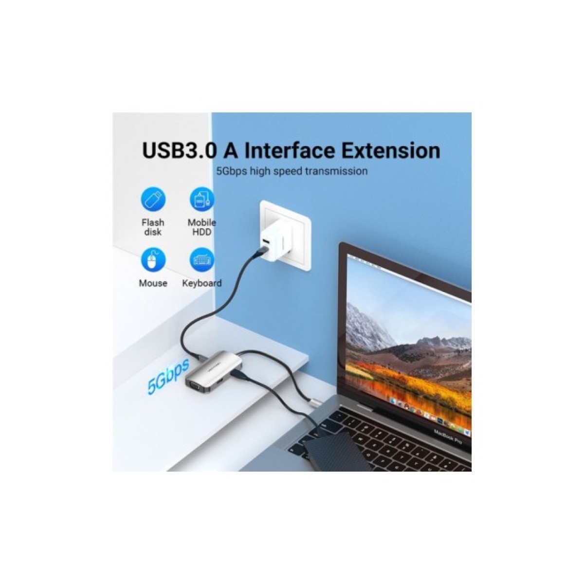 Концентратор Vention USB3.1 Type-C --> HDMI/VGA/USB 3.0/PD 100W Hub 4-in-1 (TOAHB) 98_98.jpg - фото 3