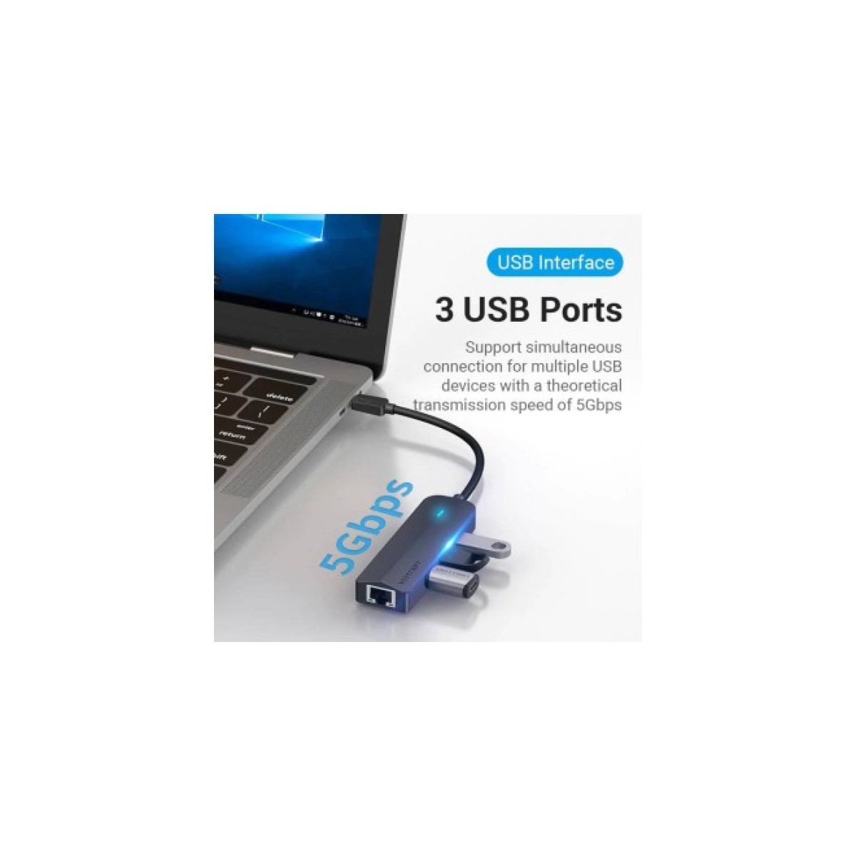 Концентратор Vention USB 3.1 Type-C to 3xUSB 3.0+MicroUSB+RJ45 100M Ethernet black (TGPBB) 98_98.jpg - фото 2