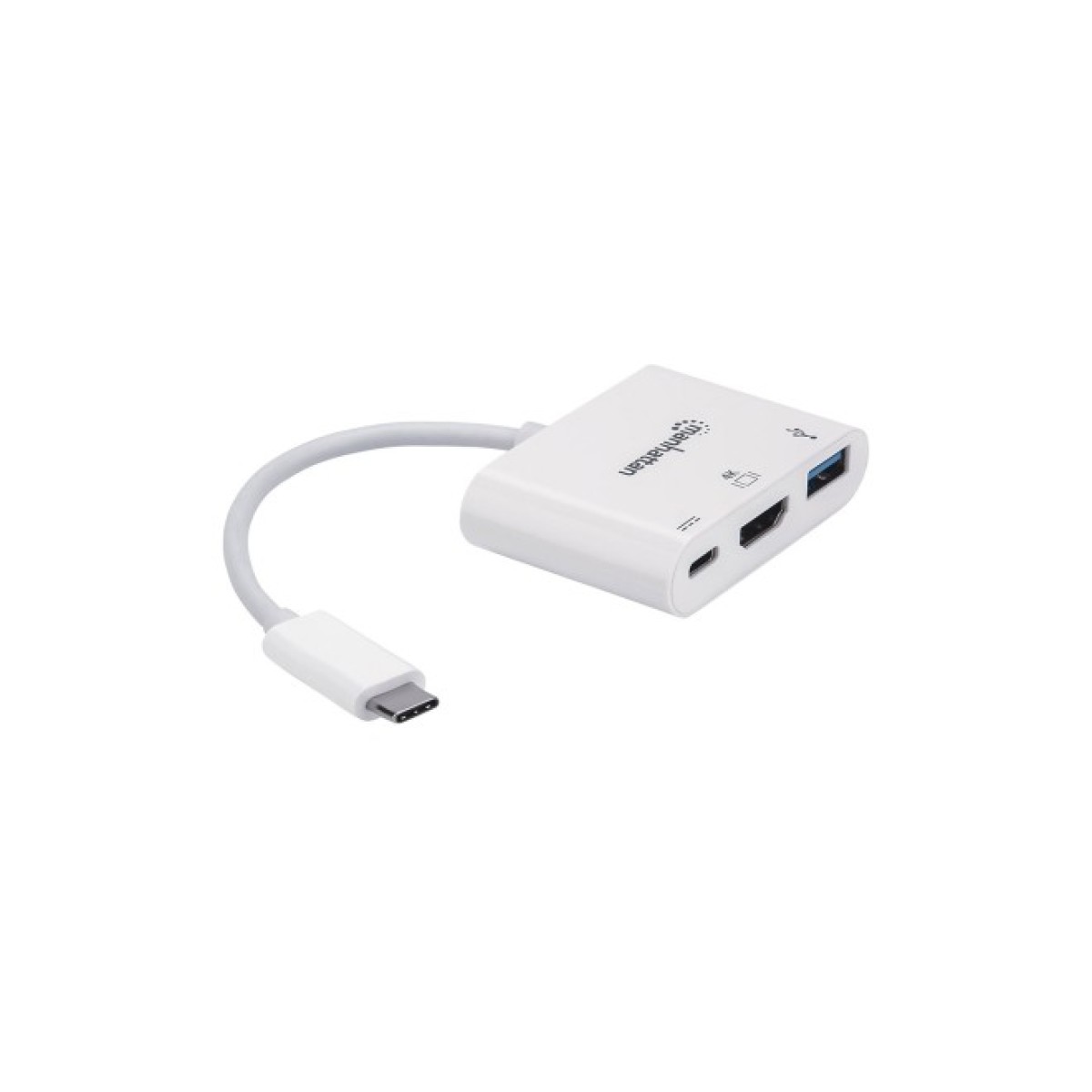 Концентратор Intracom USB3.1 Type-C to HDMI/USB 3.0/PD 60W 4-in-1 White Manhattan (152945) 98_98.jpg - фото 2