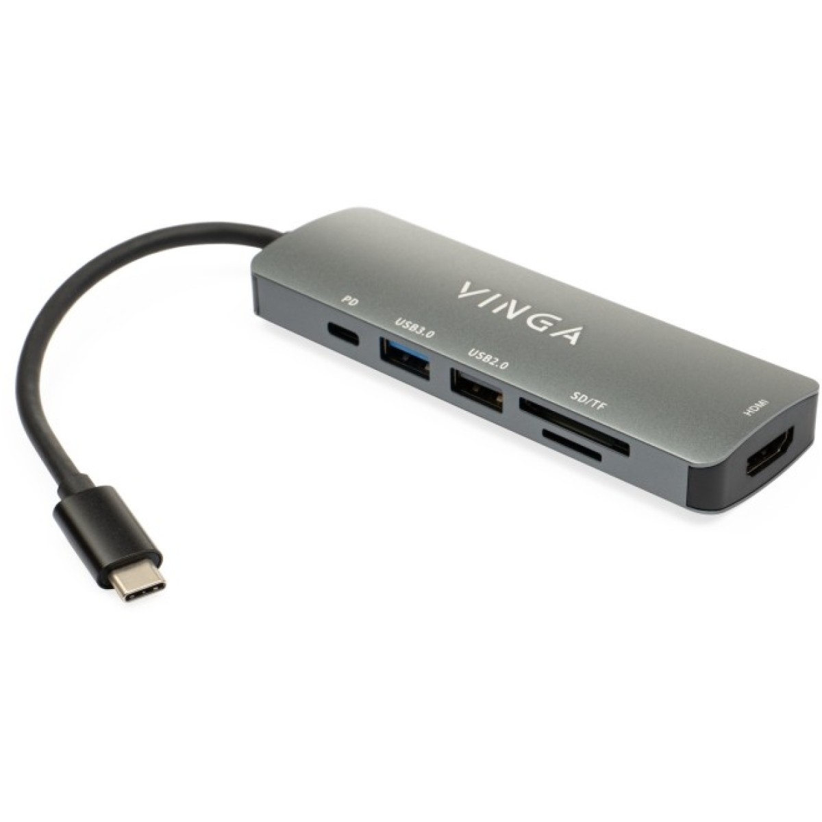 Концентратор Vinga USB Type-C 3.1 to HDMI+USB3.0+USB 2.0+SD/microSD+PD 6in1 (VHC6) 256_256.jpg