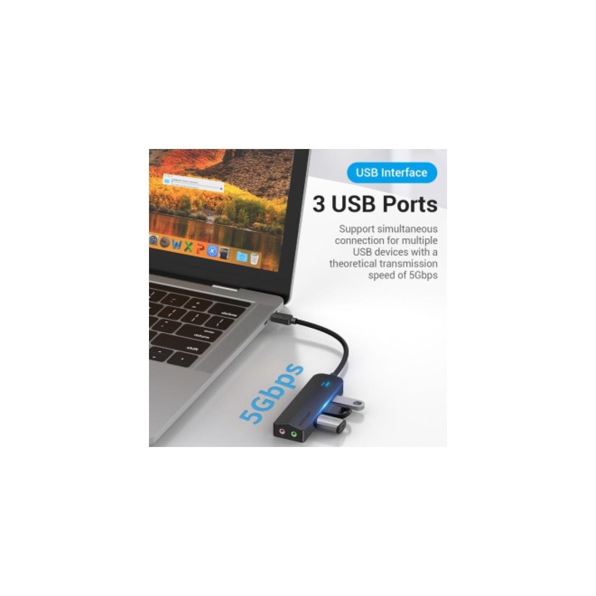 Концентратор Vention USB 3.1 Type-C to 3xUSB 3.0+MicroUSB+3.5mm Sound Adapter black (TGQBB) 98_98.jpg - фото 2