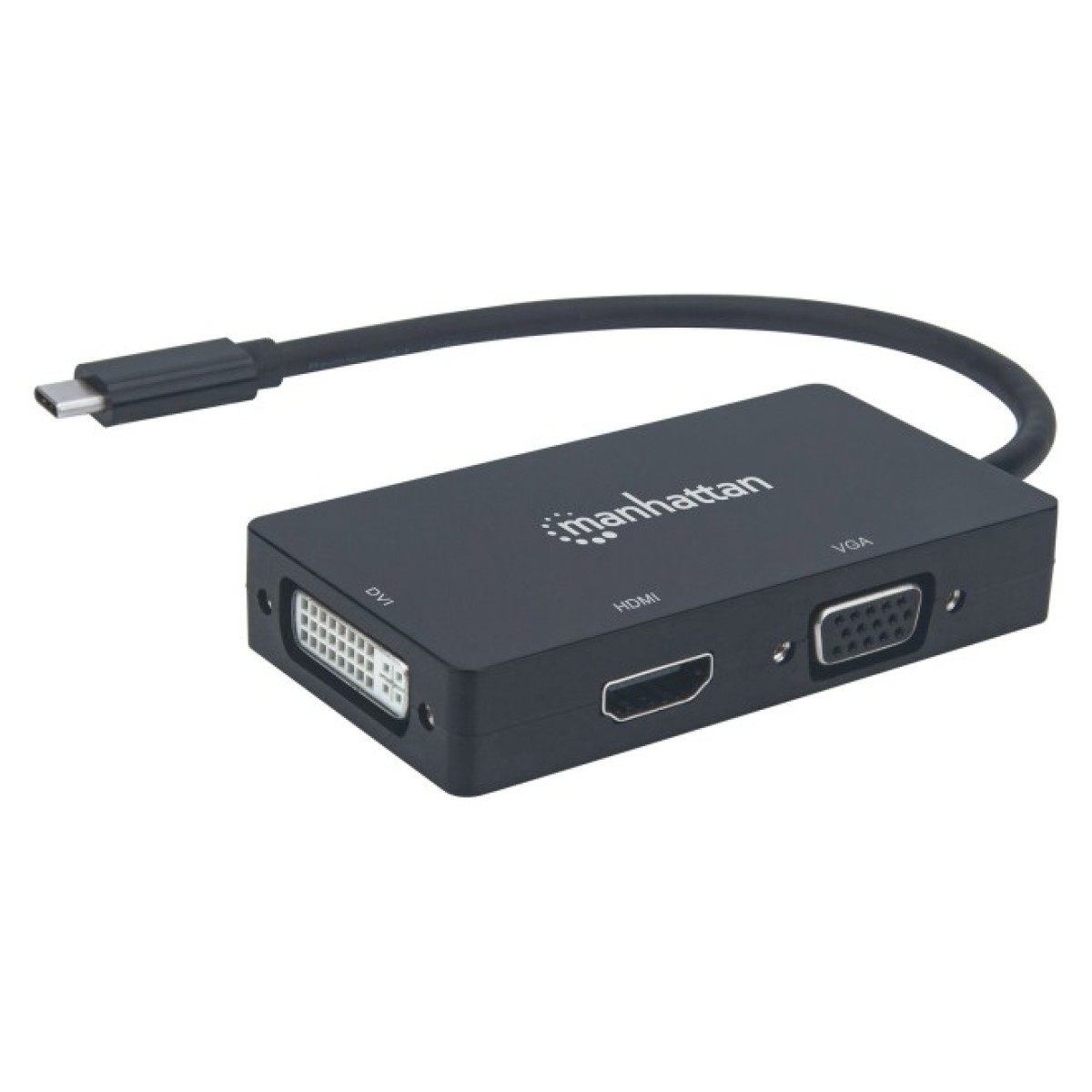 Концентратор Intracom USB3.1 Type-C to HDMI/DVI-I/VGA Black Manhattan (152983) 256_256.jpg