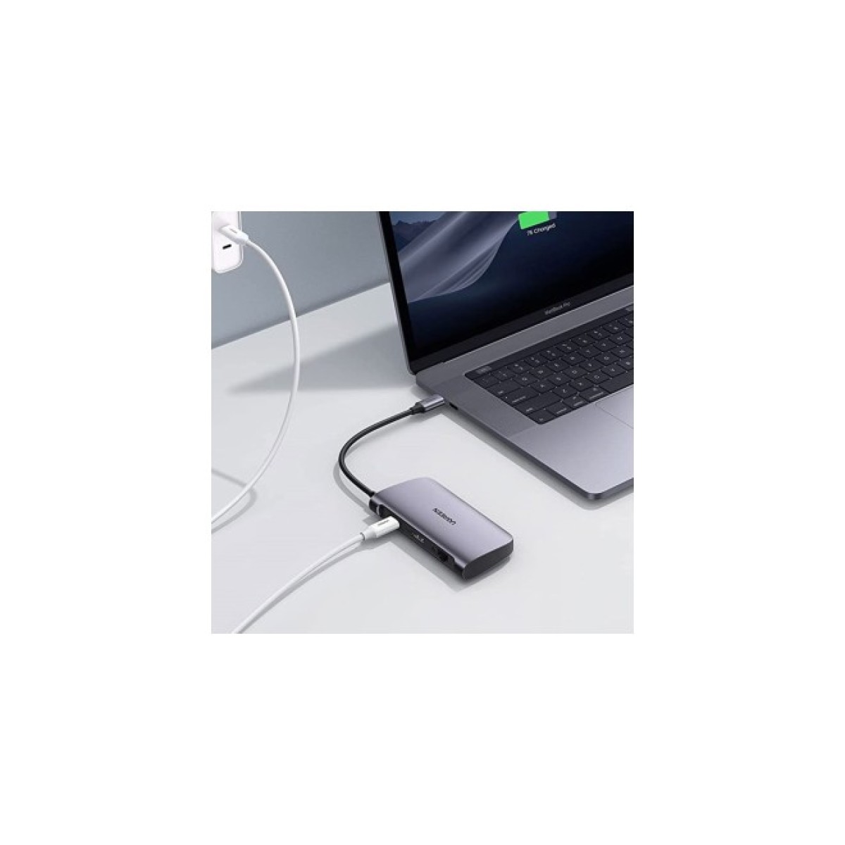 Концентратор Ugreen USB3.0 Type-C to USB 3.0x2/HDMI/RJ45/SD/TF/PD CM212 gray (50852) 98_98.jpg - фото 4