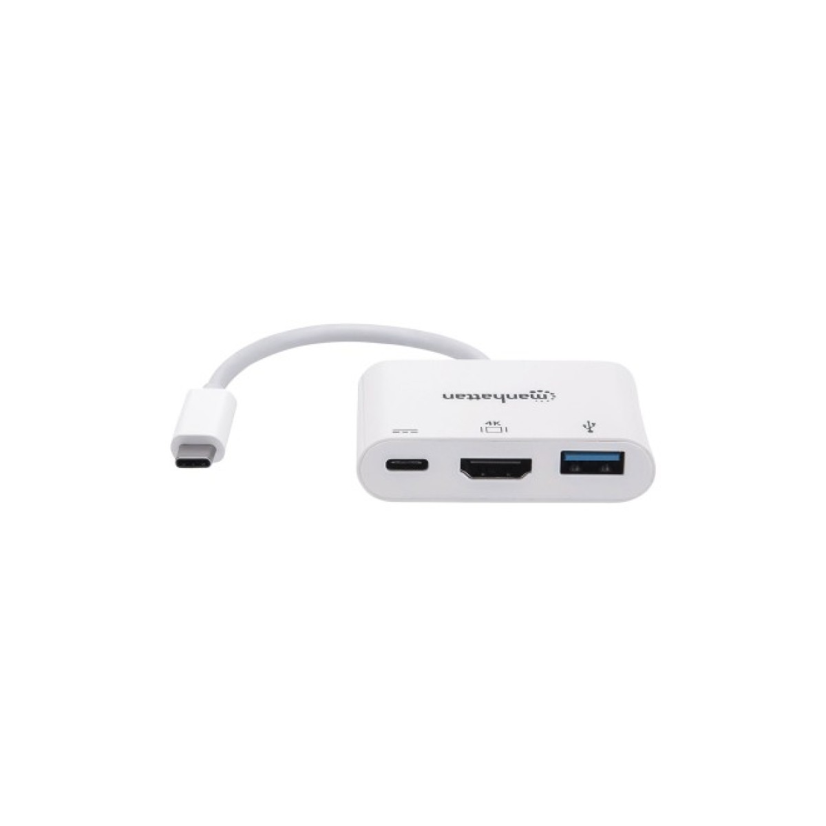 Концентратор Intracom USB3.1 Type-C to HDMI/USB 3.0/PD 60W 4-in-1 White Manhattan (152945) 98_98.jpg - фото 3