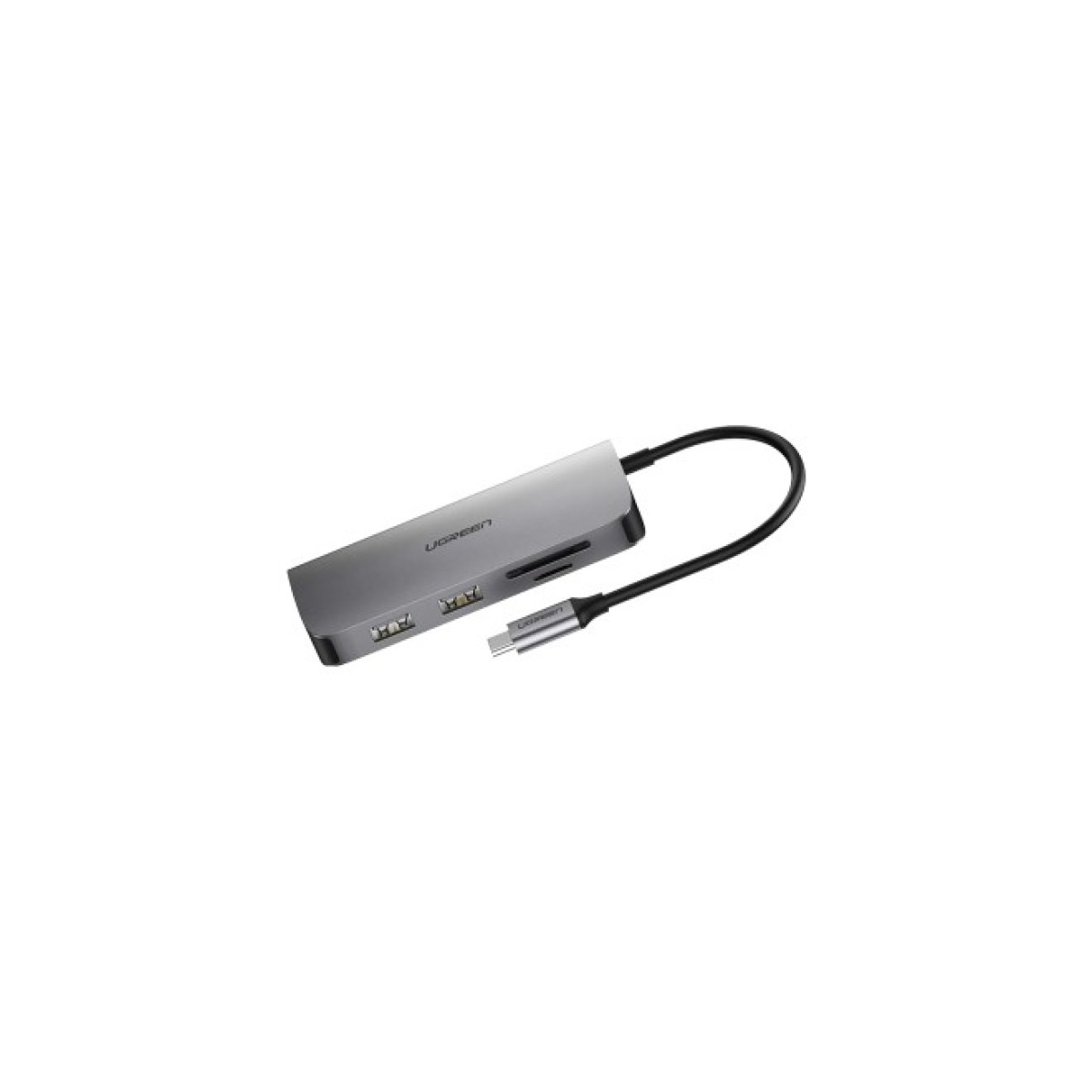 Концентратор Ugreen USB3.0 Type-C to USB 3.0x2/HDMI/RJ45/SD/TF/PD CM212 gray (50852) 98_98.jpg - фото 6