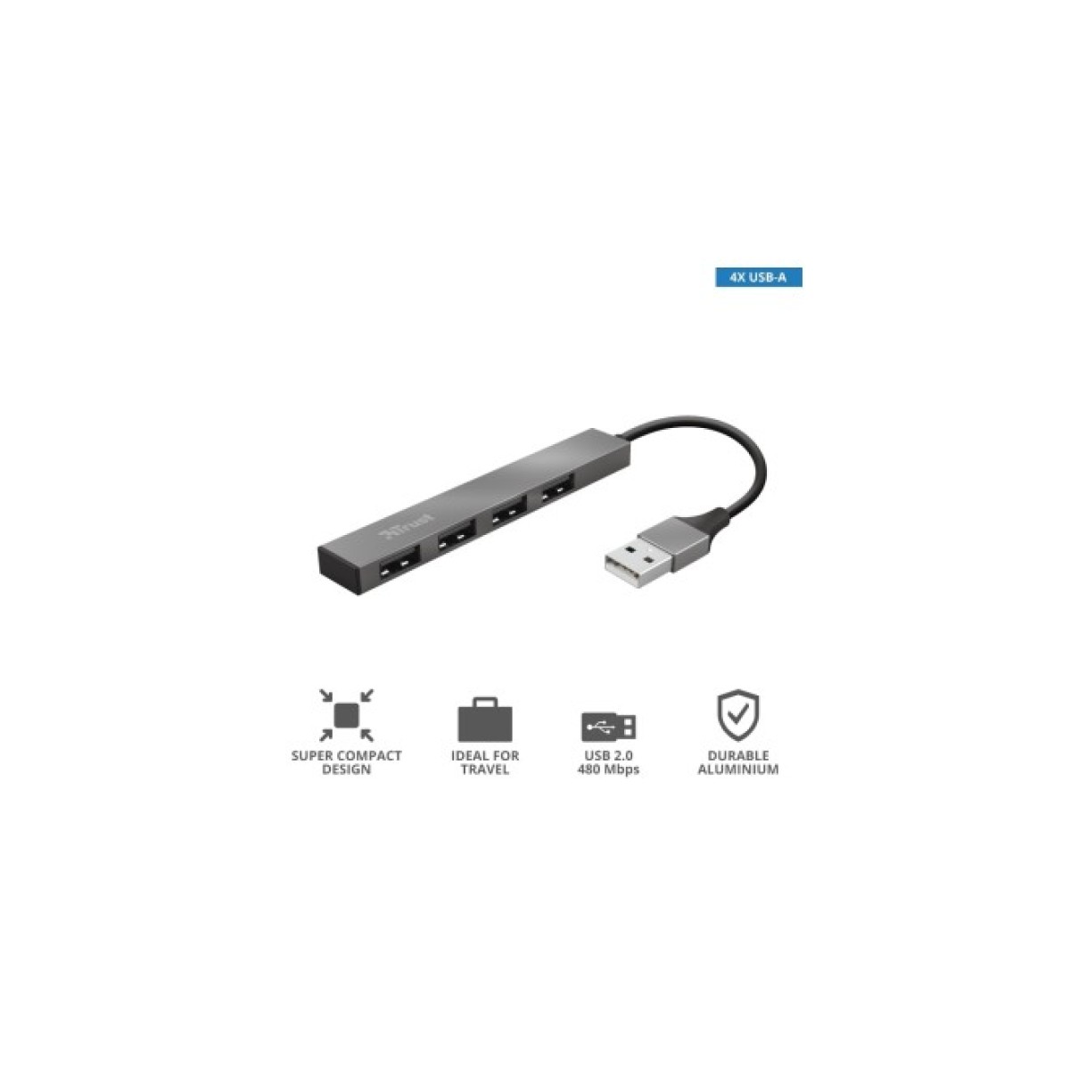 Концентратор Trust Halyx Aluminium 4-Port Mini USB Hub (23786_TRUST) 98_98.jpg - фото 4
