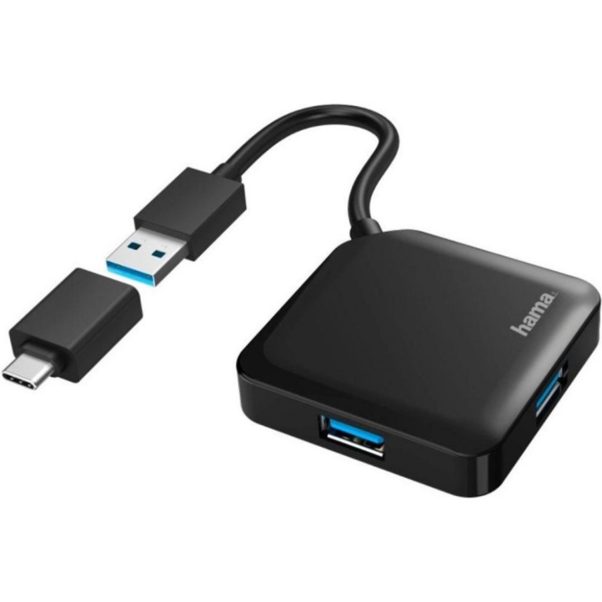 Концентратор Hama 4 Ports USB 3.2, USB-C Adapter Black (00200116) 256_256.jpg