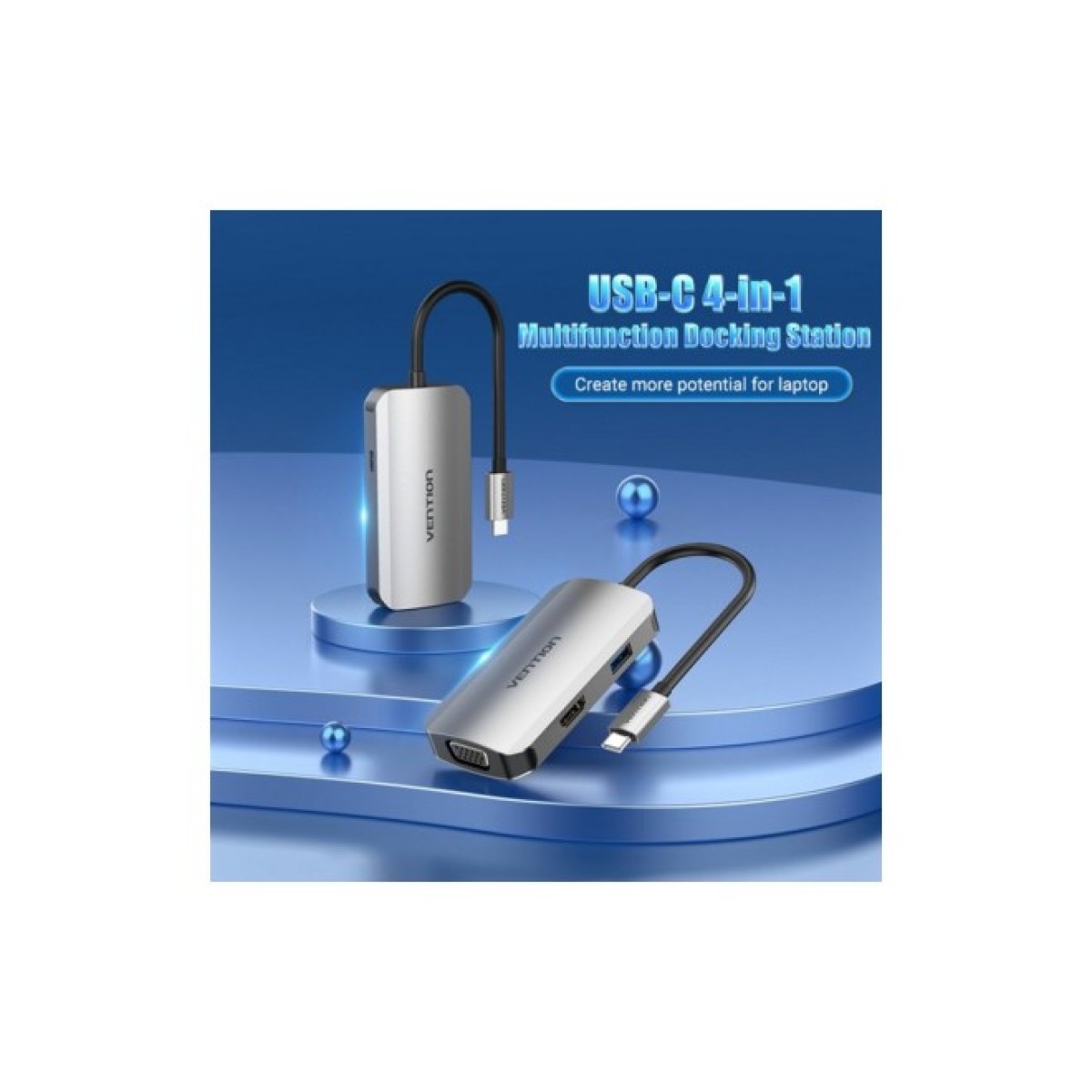 Концентратор Vention USB3.1 Type-C --> HDMI/VGA/USB 3.0/PD 100W Hub 4-in-1 (TOAHB) 98_98.jpg - фото 6